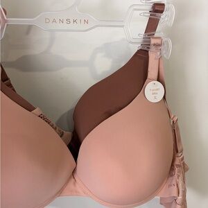 Danskin Women's T-shirt Bras - Soft Pink and Deep Brown